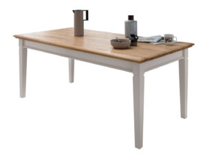 Table de salle à manger rectangulaire en bois de pin blanc