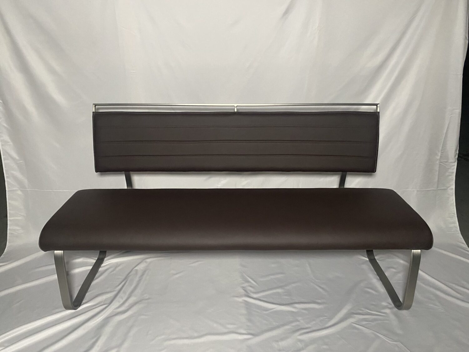 Banc en simili cuir marron