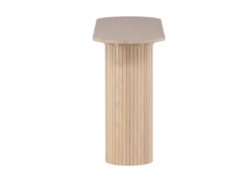 Meuble console de profil en bois MDF aspect bois blanchi