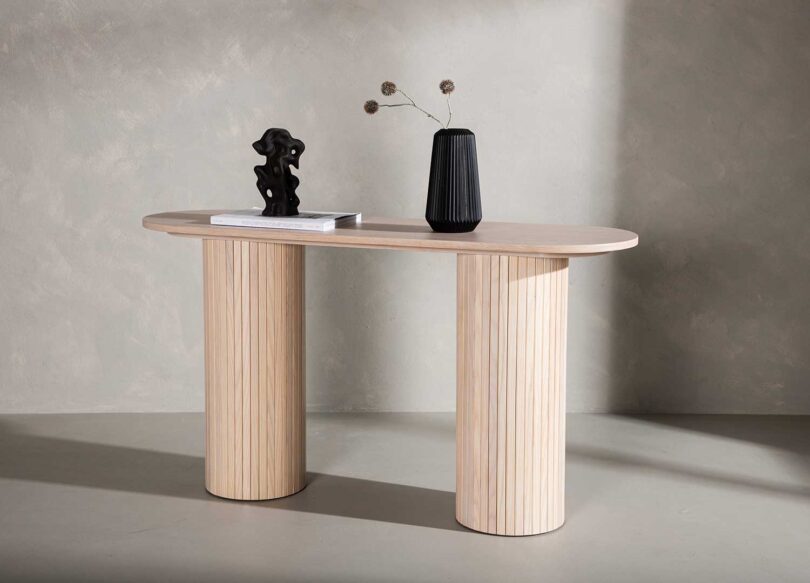 Console double pieds cylindriques modernes
