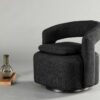 Siège en tissu noir rotatif
