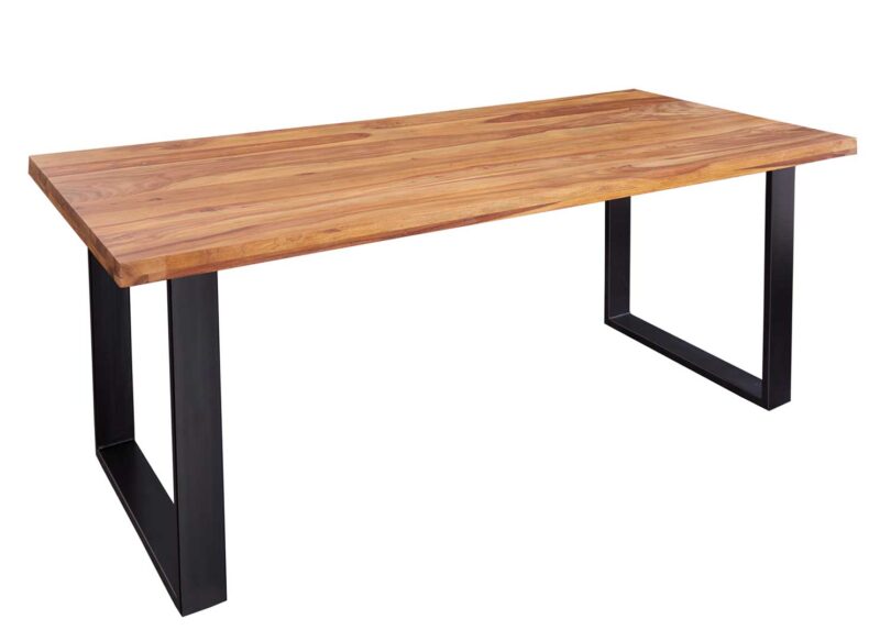 Table de repas en bois de sesham massif rectangulaire