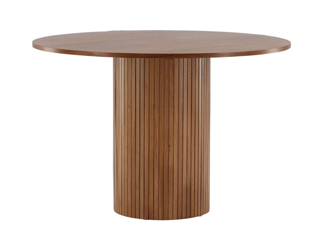 Table de repas ronde en bois de noyer
