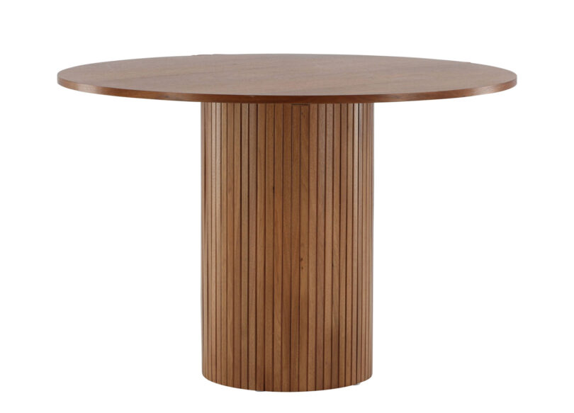Table de repas ronde en bois de noyer