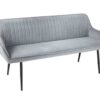 Banc de salle à manger en velours gris clair