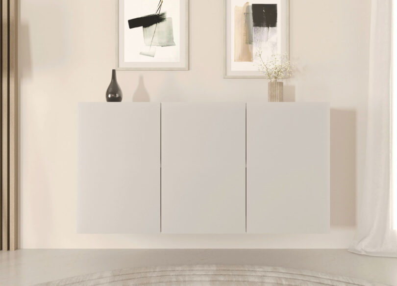 Buffet blanc de 160cm mural