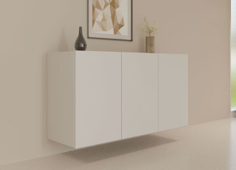 Buffet blanc de 160cm mural