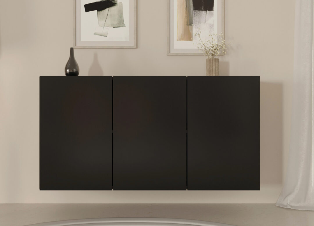 Buffet 3 portes noir mat mural