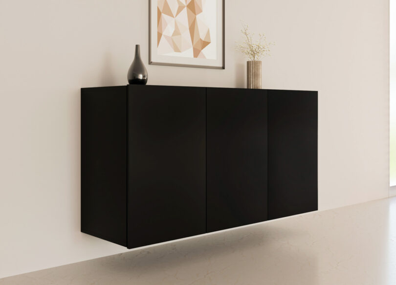 Buffet 3 portes noir mat mural