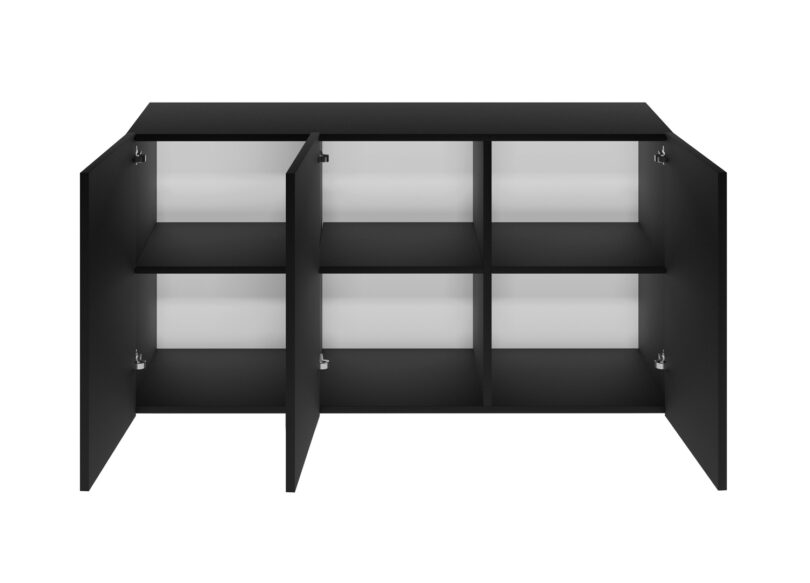 Buffet 3 portes noir mat mural