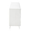 Buffet en bois blanc massif 177cm façades en reliefs desgin