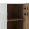 Buffet en bois blanc massif 177cm façades en reliefs desgin