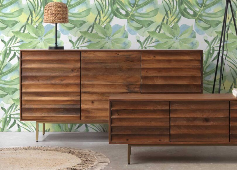 Meuble buffet en bois de manguier 3 portes de 170cm