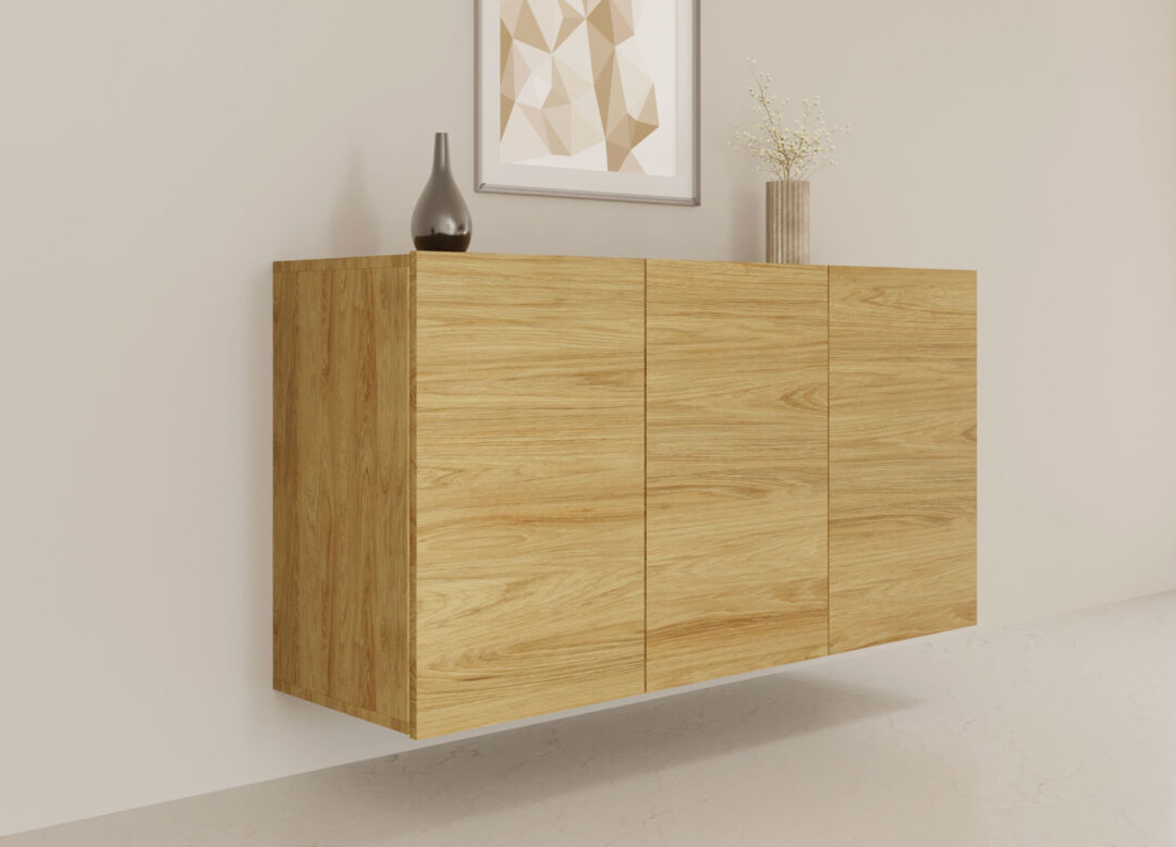 Buffet en bois aspect chêne hickory naturel