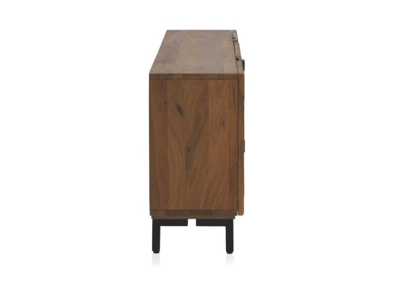 Buffet naturel sculpté main en bois de manguier massif