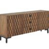 Buffet naturel sculpté main en bois de manguier massif