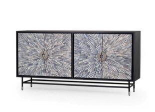 Buffet noir façades en os de buffle originale