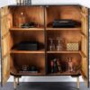 Buffet haut en bois de manguier massif teinté noir