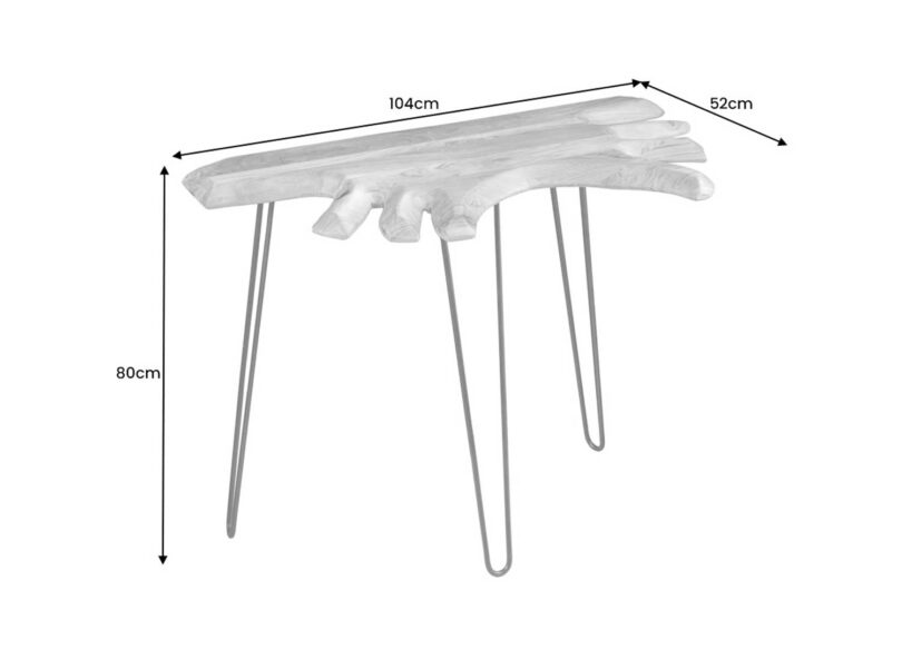 Dimensions Console bois d'acacia massif