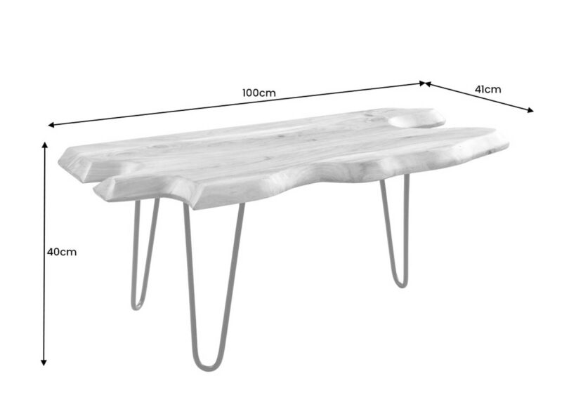 Table basse en bois massif d'acacia