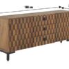 Buffet naturel sculpté main en bois de manguier massif