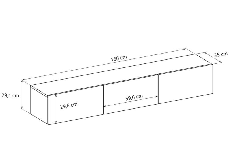 Dimensions du meuble tv mural