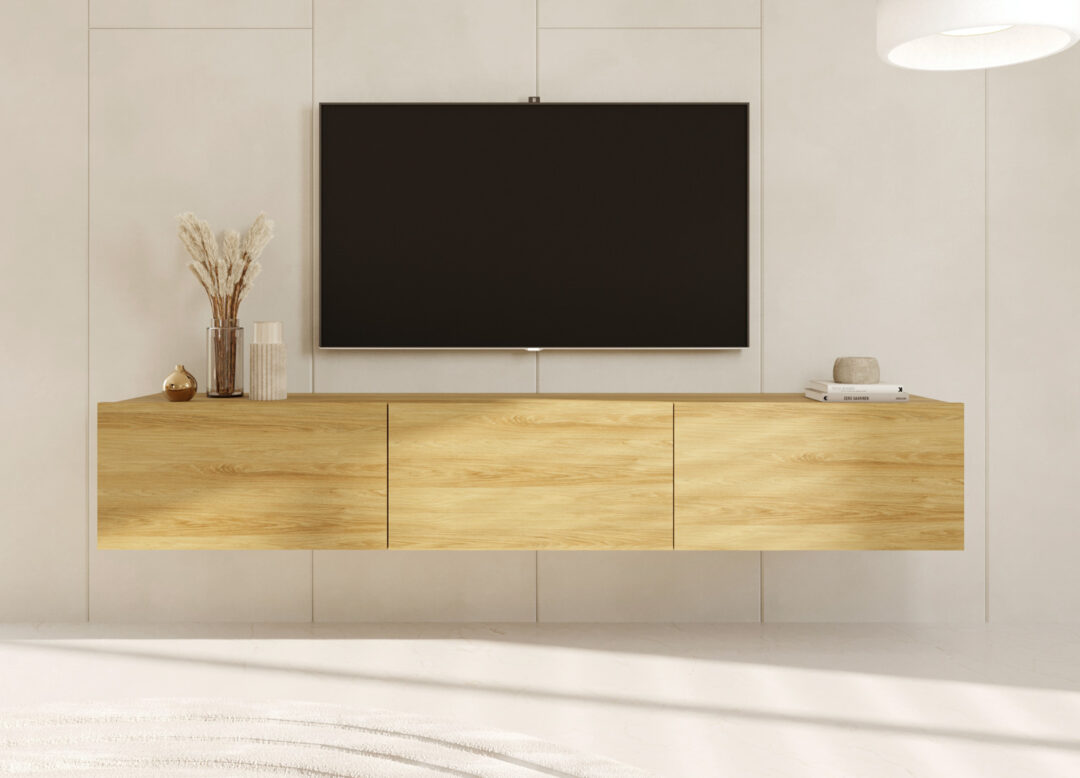 Meuble tv en bois de chêne hickory