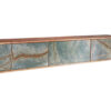 Meuble tv mural en bois d'acacia et pierre naturelle 160cm