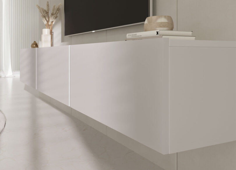 Meuble tv blanc mat 180cm