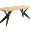 Table de repas 200cm en bois d'acacia massif piétement métal noir design