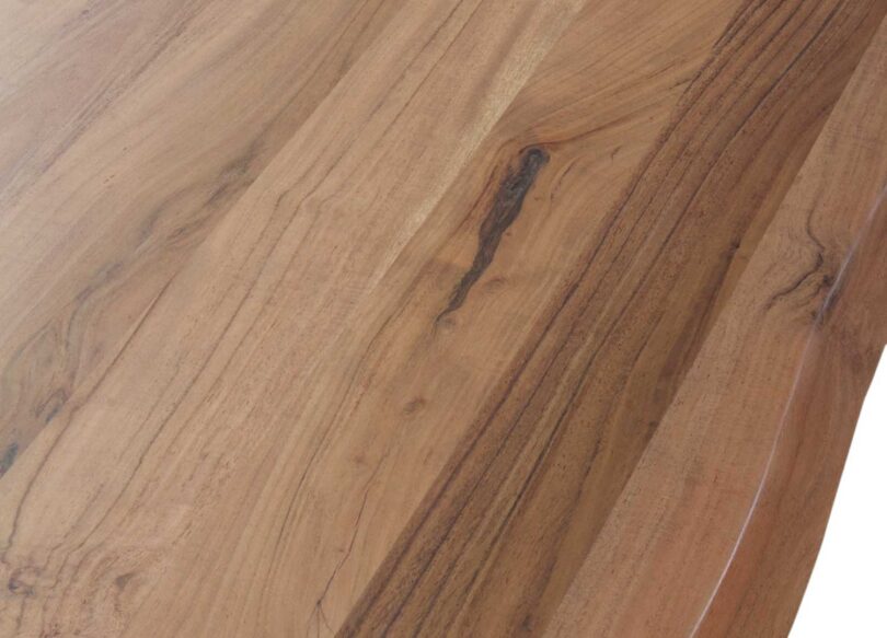 Table de repas 200cm en bois d'acacia massif piétement métal noir design