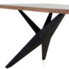 Table de repas 200cm en bois d'acacia massif piétement métal noir design