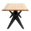 Table de repas 200cm en bois d'acacia massif piétement métal noir design