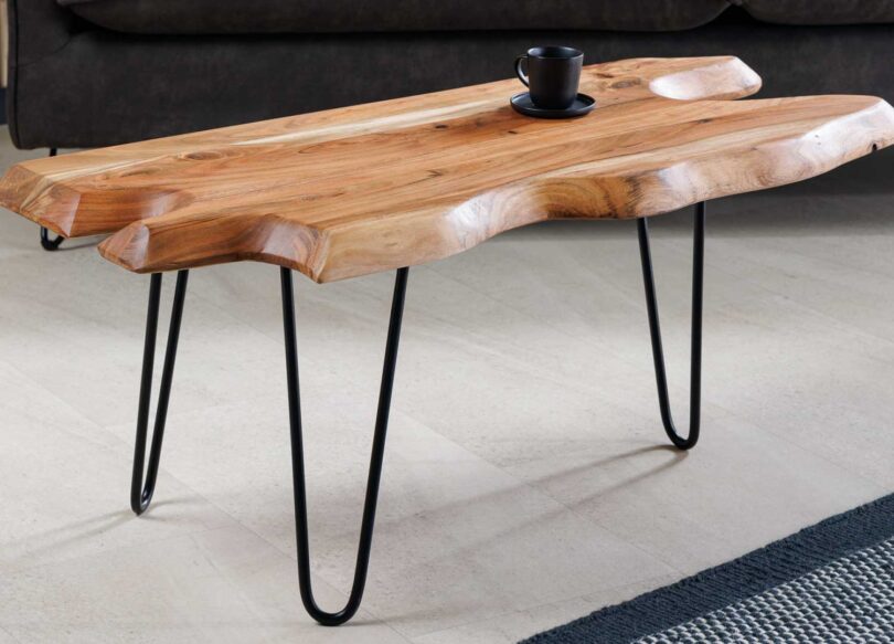 Table basse en bois massif d'acacia