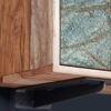 Meuble tv mural en bois d'acacia et pierre naturelle 160cm