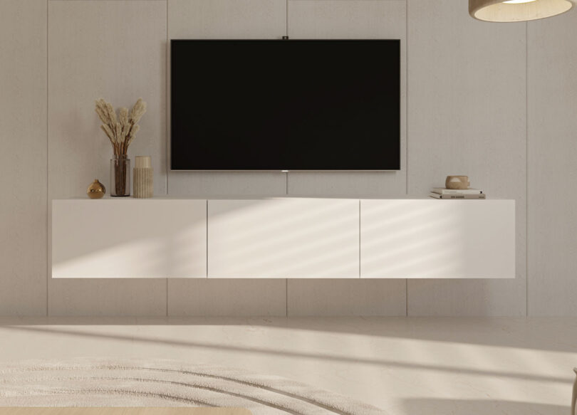 Meuble tv blanc mat 180cm