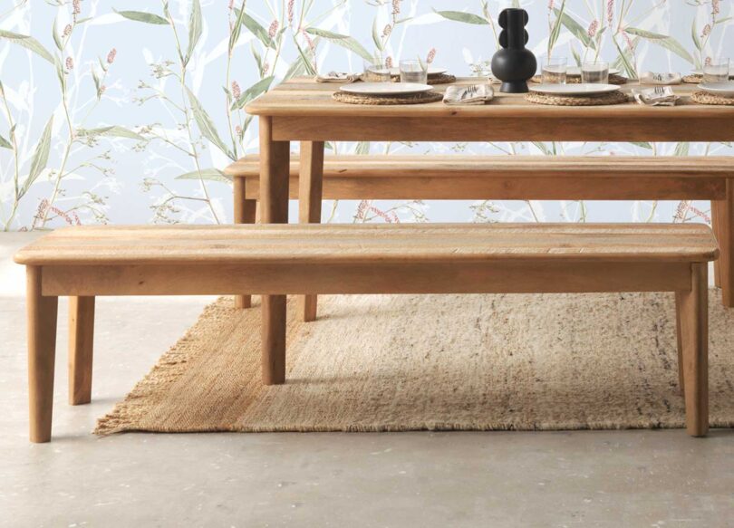 Banc de séjour en bois de manguier massif naturel