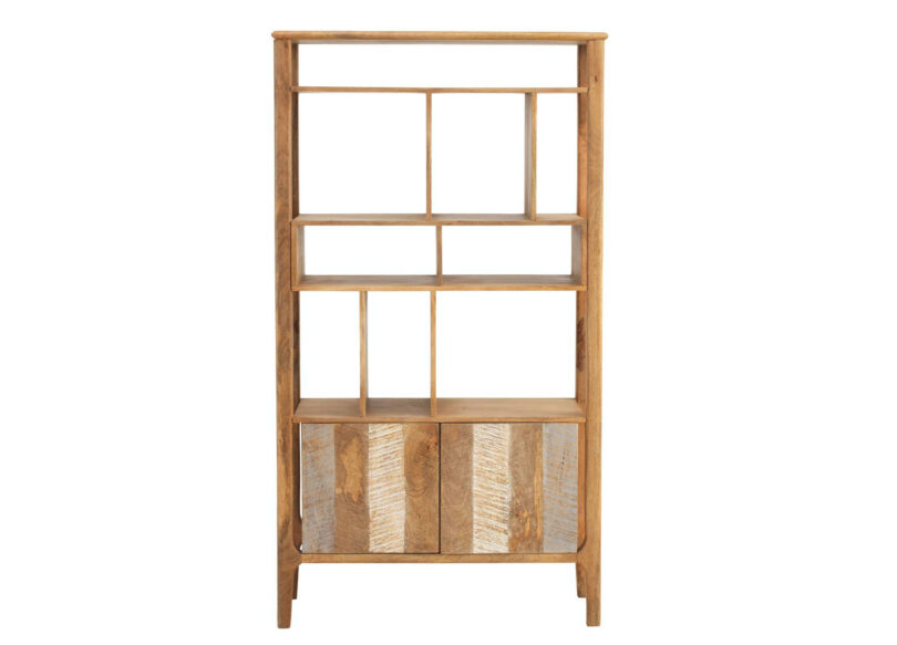 Bibliothèque en bois de manguier massif haute de 180cm