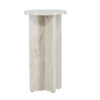 Bout de canapé aspect marbre beige moderne de 40cm