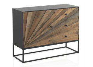 Petit meuble buffet en bois MDF et sapin naturel de 105cm