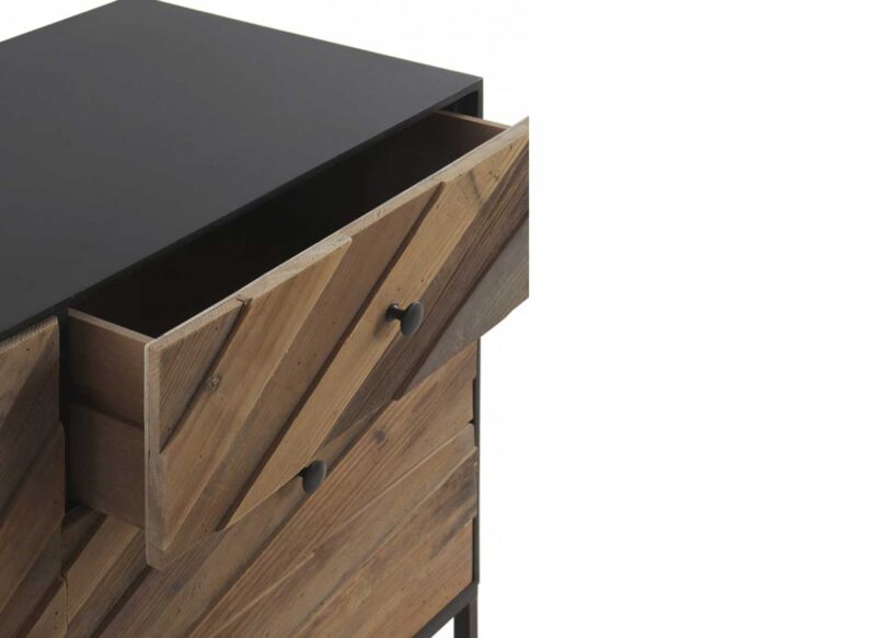 Petit meuble buffet en bois MDF et sapin naturel de 105cm