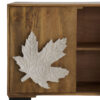 Meuble buffet en bois massif de manguier 177cm décor feuilles d'érables en façades