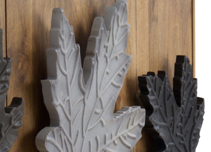 Meuble buffet en bois massif de manguier 177cm décor feuilles d'érables en façades