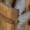 Meuble buffet en bois massif de manguier 177cm décor feuilles d'érables en façades