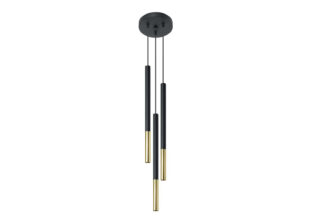 Lampe suspendue en métal noir et doré moderne