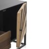 Meuble tv 140cm en bois mdf et bois de sapin naturel cadre noir