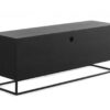 Meuble tv 140cm en bois mdf et bois de sapin naturel cadre noir