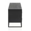 Meuble tv 140cm en bois mdf et bois de sapin naturel cadre noir