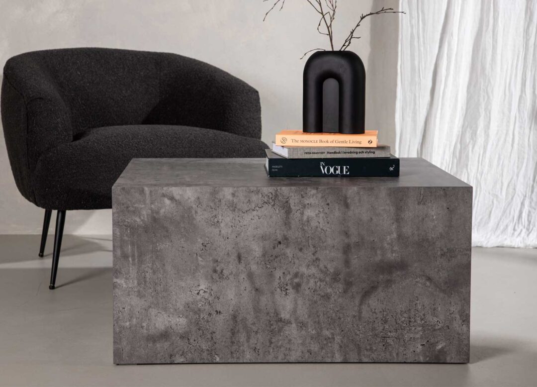 Table basse rectangulaire aspect marbre gris design moderne