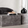Table basse rectangulaire aspect marbre gris design moderne